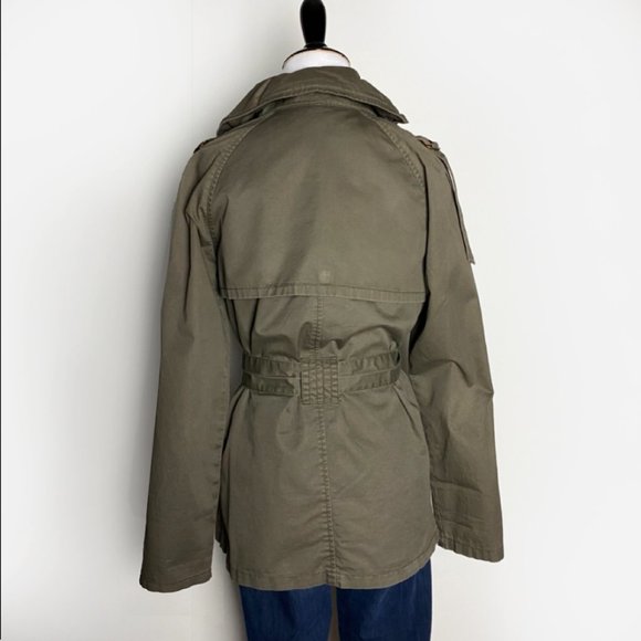 Olive green cotton trench coat - Picture 5 of 5